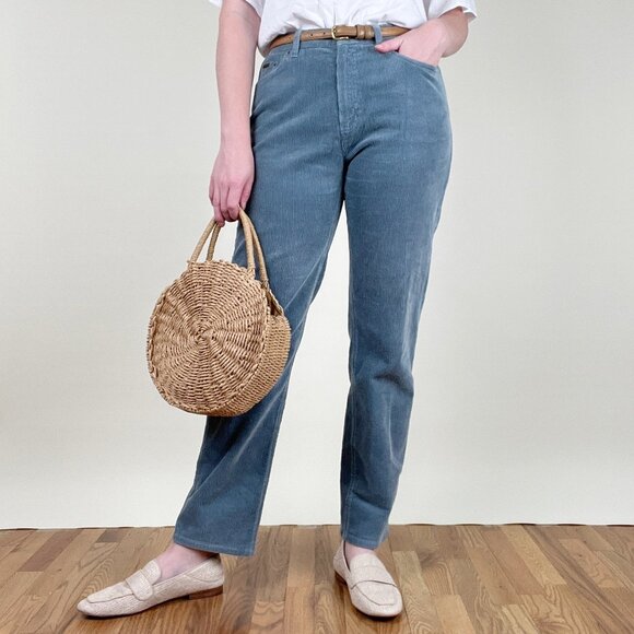 Vintage Ralph Lauren Corduroy High Rise Trousers Straight Cut Fit Pants 80s 90s - Picture 8 of 8